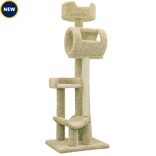 New Cat Condos 140003 Solid Wood Beige Climbing Tower Cat Tree, 69" H
