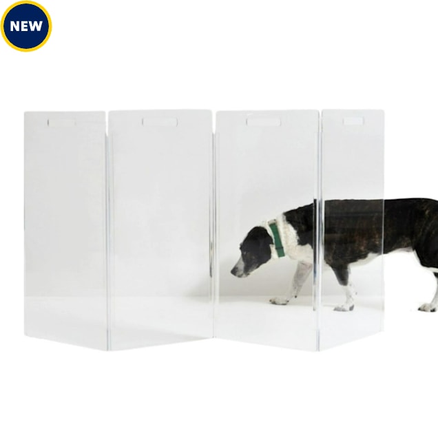 Hiddin Zig Zag Panel Clear Freestanding Pet Gate 0.25
