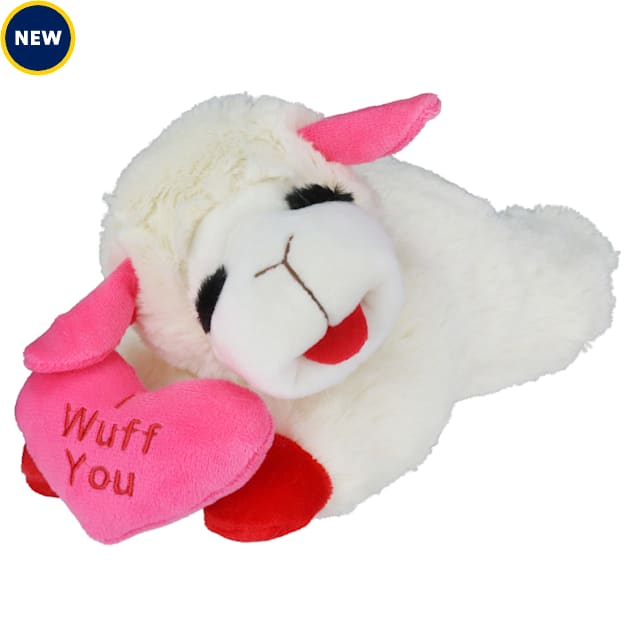 Multipet International Lamb Chop Valentine's Themed Dog Toy, Medium