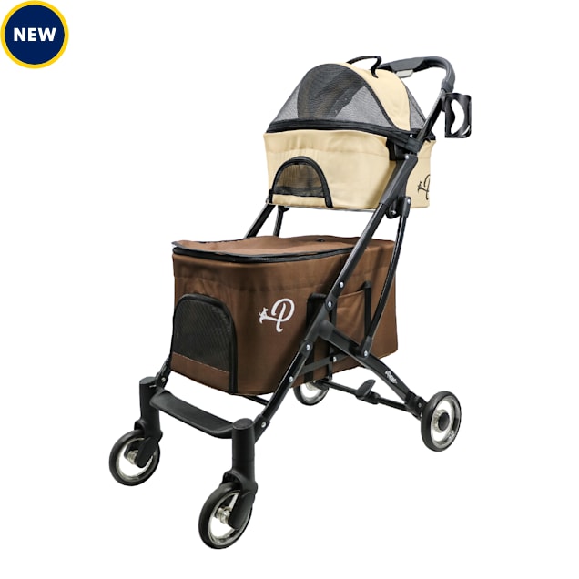 Petique Tan Deluxe Double Decker Pet Stroller Petco
