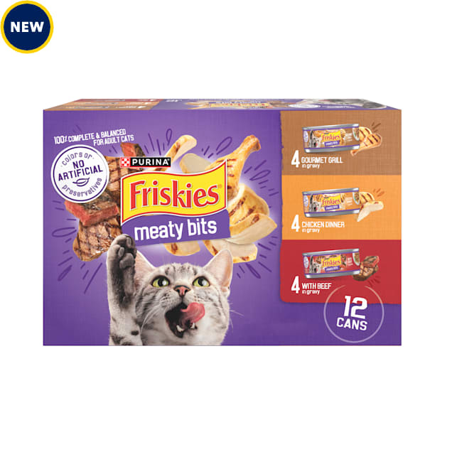 Friskies Meaty Bits Wet Cat Food Variety Pack 5.5 oz. Count of 12