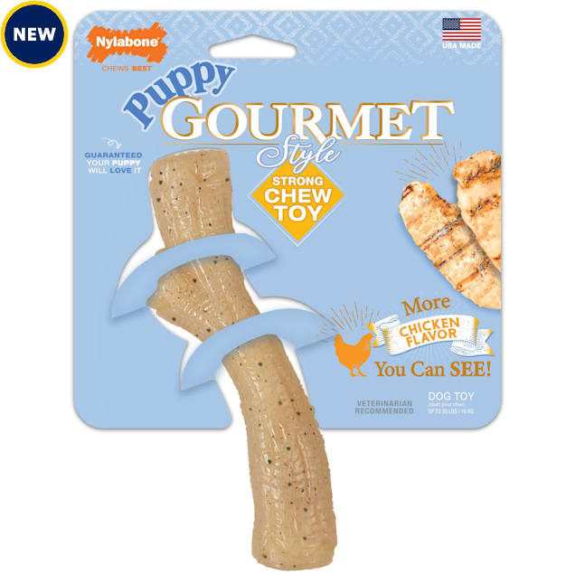 Nylabone Gourmet Style Strong Chicken Stick Chew Puppy Toy, Medium - Carousel image #1