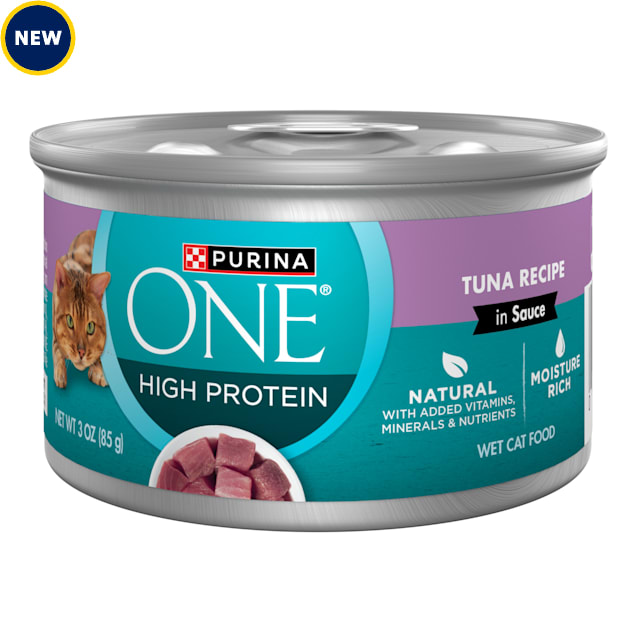 Purina ONE Natural, High Protein Cat Food, Tuna Recipe in Sauce, 3 oz., Case of 24 - Carousel image #1