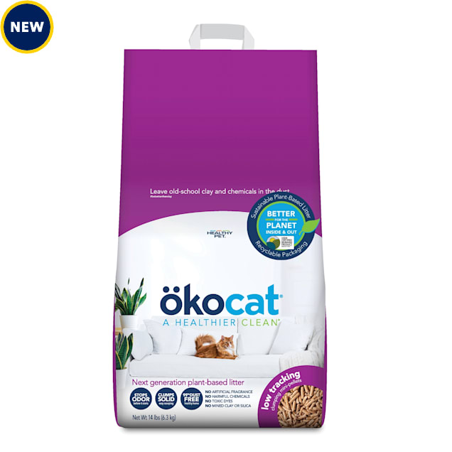 Okocat Low Tracking Clumping Mini Pellets Wood Cat Litter, 14 lbs. Petco