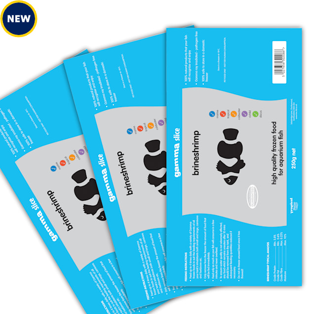 Tropical Marine Centre Gamma Frozen Food Slice Brine Shrimp Pack Fish Food, 750 Grams, Pack of 3