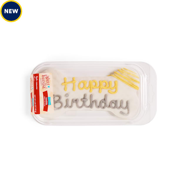 WholeHearted Celebration Birthday Bone-Shaped Dog Cookie, 4.94 oz. - Carousel image #1