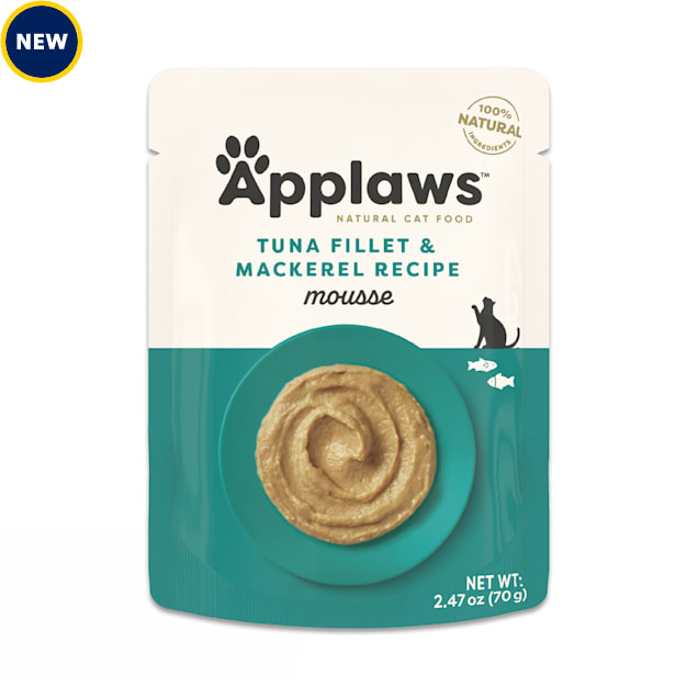 Applaws Tuna Fillet and Mackerel Mousse, Natural Wet Cat Food, 2.47 oz., Case of 12 - Carousel image #1