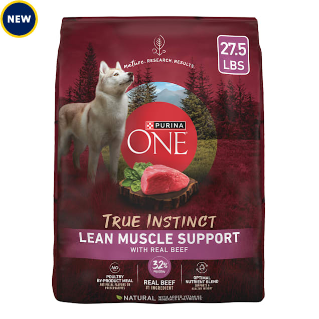 Purina One True Instinct Lean Muscle Support with Real Beef Natural High Protein Dry Dog Food 27.5 lbs. Petco