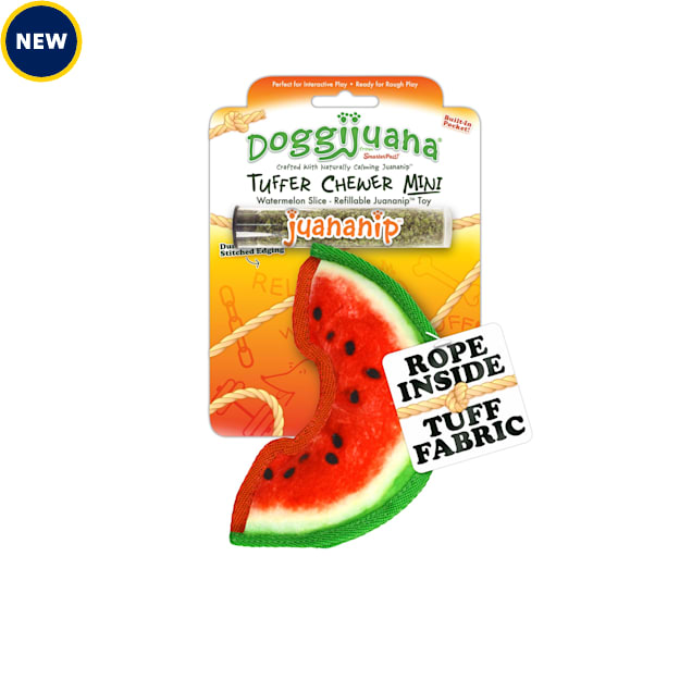Doggijuana Tuffer Chewer Mini Refillable Watermelon Slice Dog Toy, Small - Carousel image #1