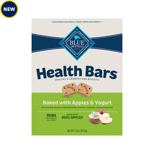 Blue Buffalo Health Bars Oven-Baked with Natural Ingredients, Apples & Yogurt Mini Crunchy Dog Biscuits, 2 lbs. - Carousel image #1