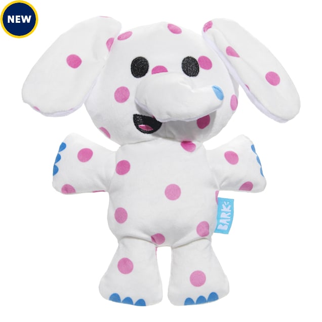 BARK White Pink Spotted Elephant Christmas Rudolph the Red Nosed Reindeer Plush Dog Toy Medium Petco
