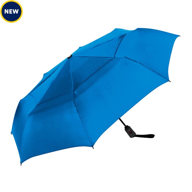 ShedRain Ocean Blue Vortex Vented Auto-Open/Close Compact Umbrella - Carousel image #1