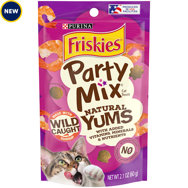 Friskies Party Mix Natural Yums With Wild Shrimp Cat Treats, 2.1 oz. - Carousel image #1