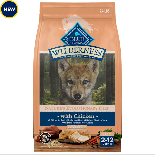 Blue Buffalo Wilderness High-Protein Chicken Dry Dog Food for Large Breed Puppies, 24 lbs. - Carousel image #1