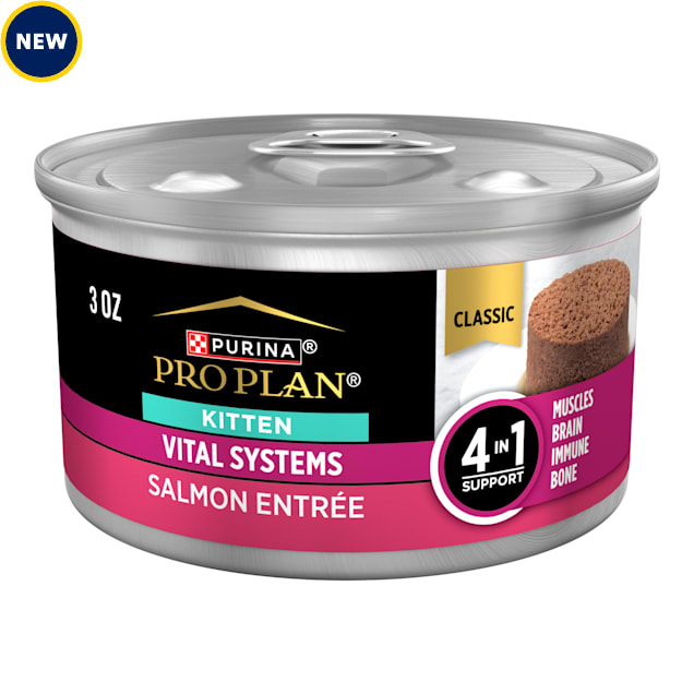 Purina Pro Plan Vital Systems Salmon Entreed 4-in-1 Wet Kitten Food, 3 oz. - Carousel image #1