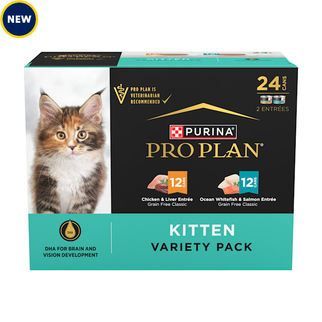 Purina Pro Plan Development Grain Free Chicken Liver and Ocean Whitefish Salmon Wet Kitten Food Variety Pack, 3 oz., Count of 24 - Carousel image #1