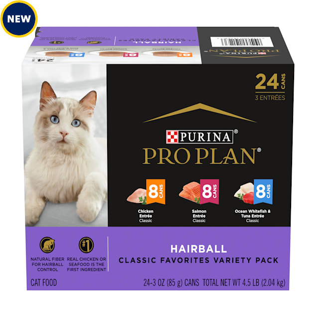 Purina Pro Plan Hairball Formula Control Hairball Control Entrees Wet Cat Food Variety Pack 3 oz. Count of 24 Petco