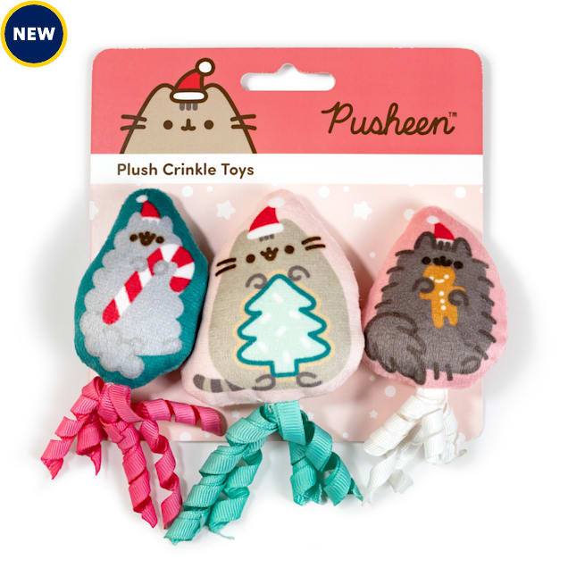 Pusheen Holiday Plush Crinkle Cat Toy Pack of 3 Petco