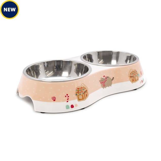 Pusheen Holiday Double Melamine Food Bowl for Cats Petco
