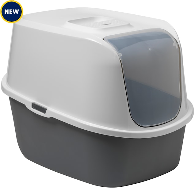 Moderna Gray Enclosed Litter Box for Cats Large