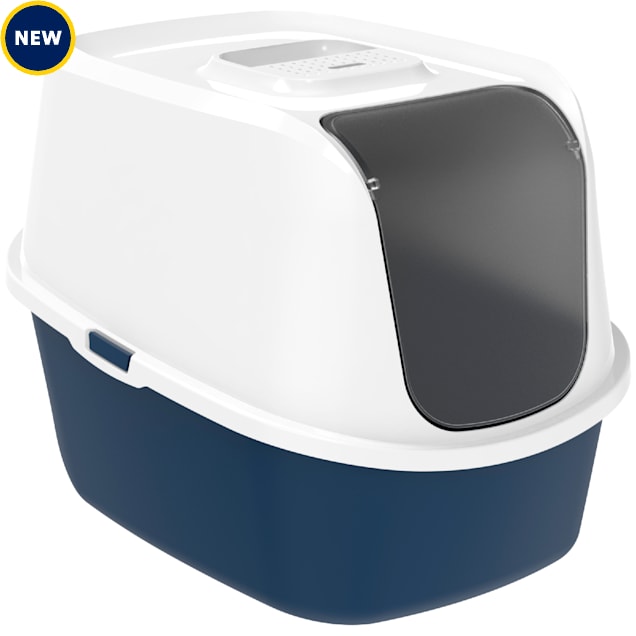 Moderna Blue Enclosed Litter Box for Cats, Large - Carousel image #1