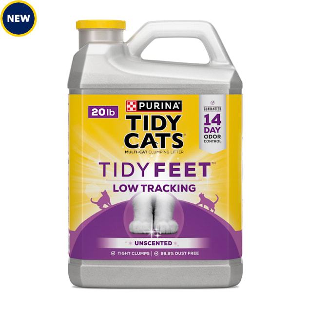 Purina Tidy Cats Tidy Feet Clumping Unscented Low Tracking Cat Litter with Odor Control for Clean Paws 20 lbs. Petco