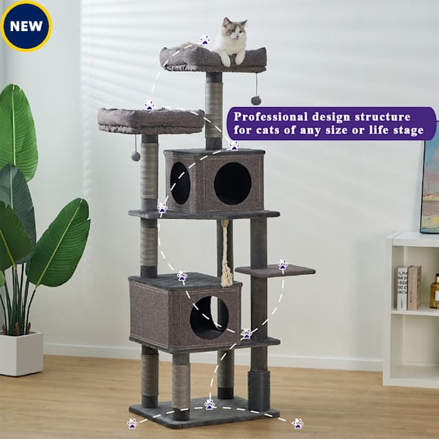 Catry Minimalistic Contemporary Cat Tree, 6 Level, Large, Stella, 67" H - Carousel image #1