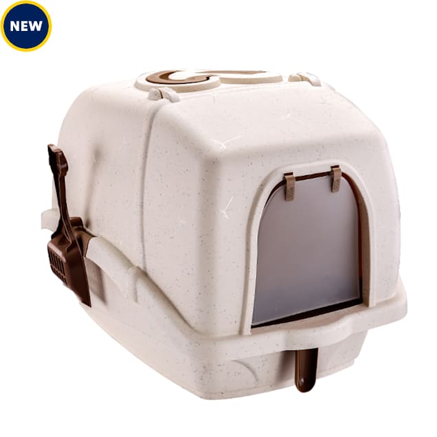 HANAMYA Large Cat Litter Box with Scoop and Front Entry - Carousel image #1
