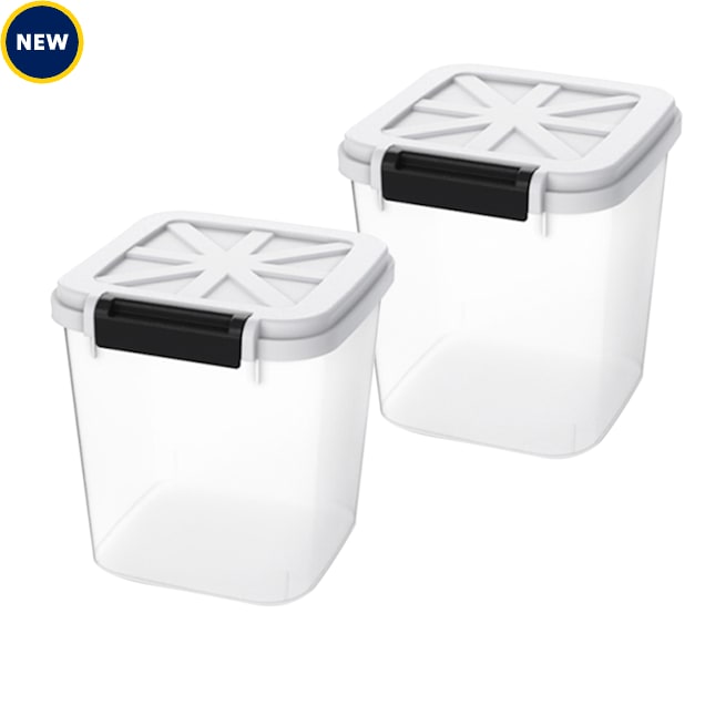 HANAMYA Top Open Pet Food Storage Container with Measuring Cup for Dogs and Cats 2 Pack, 10 lbs. - Carousel image #1