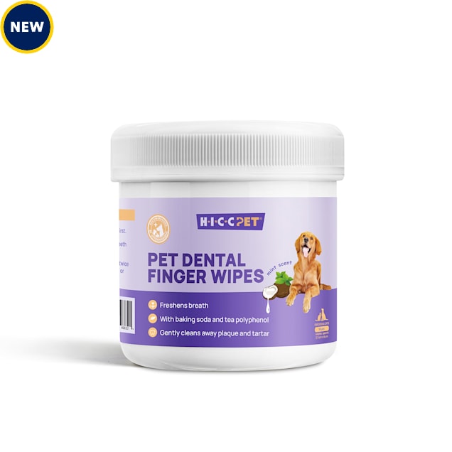 HICC Pet Mint Dental Finger Wipes Count of 50