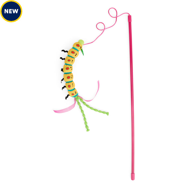 Leaps & Bounds Yellow Caterpillar Cat Teaser Toy, Large - Carousel image #1