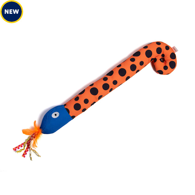 Jupiter Orange Frilly Snake Cat Toy, Small - Carousel image #1