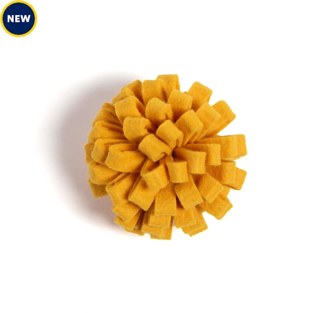 Jupiter Bright Yellow Pom Ball Cat Toy, Small - Carousel image #1