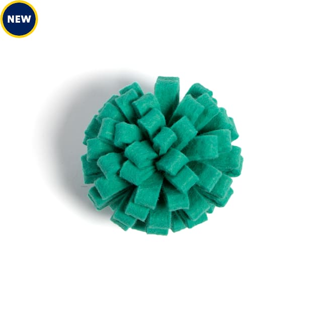 Jupiter Bright Teal Pom Ball Cat Toy, Small - Carousel image #1
