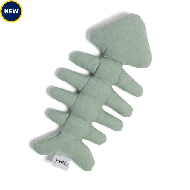 Jupiter Green Fish Bone Plush Cat Toy, Small - Carousel image #1