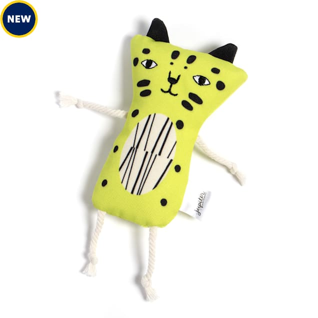 Jupiter Yellow Cuddly Leopard Plush Cat Toy, Medium - Carousel image #1