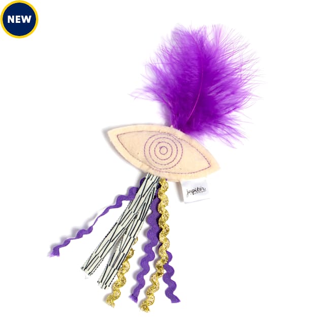 Jupiter Purple Embroidered Felt Hypnotic Eye Catnip Toy, Small - Carousel image #1