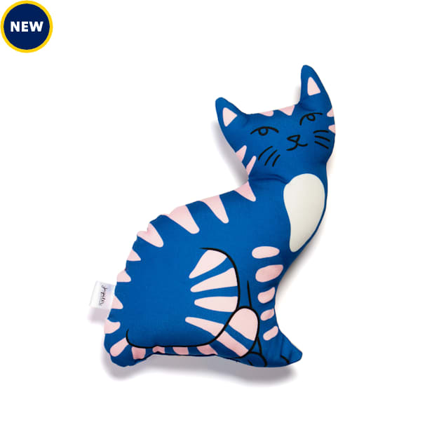 Jupiter Striped Candid Cat Pillow, 9.5" L X 12" W X 3" H - Carousel image #1