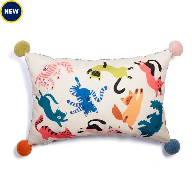 Jupiter Chaotic Cats Pom Pillow, 18" L X 12" W X 3" H - Carousel image #1
