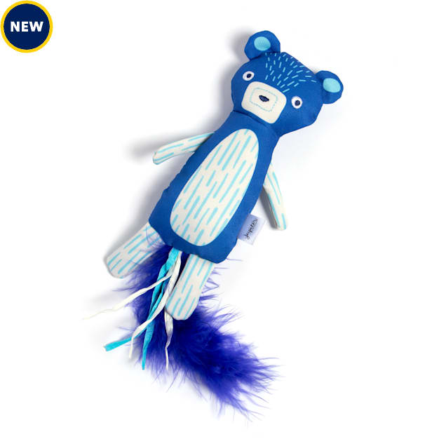 Jupiter Blue Feather & Ribbon Kicker Cat Toy - Carousel image #1