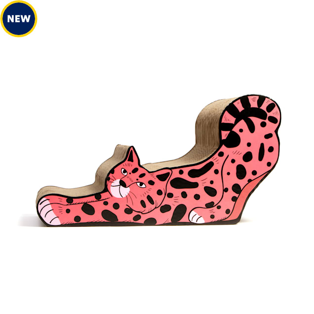 Jupiter Lazing Leopard Cat Scratcher, Pink, 10.79" H - Carousel image #1