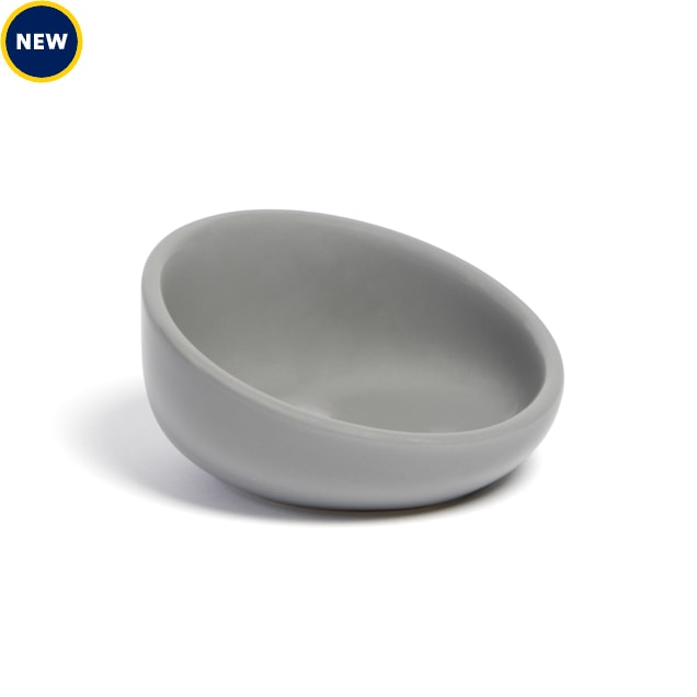 Jupiter Slanted Cat Bowl, Grey, 0.63 Cup - Carousel image #1