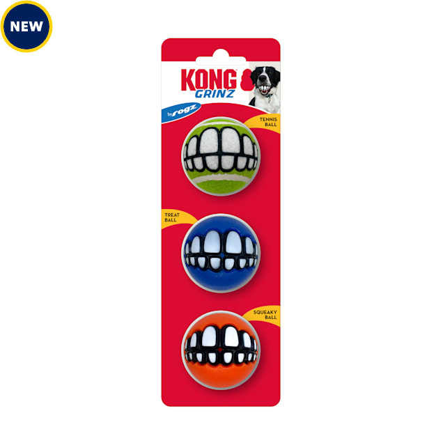 KONG Grinz by Rogz Dog Toys Variety Pack, Small, Pack of 3 - Carousel image #1