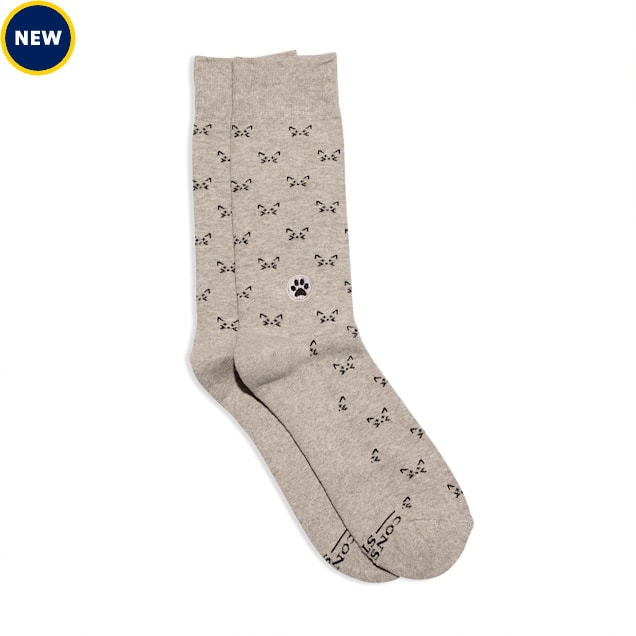 Conscious Step Socks that Save Cats Clever Kittens Small Grey Petco