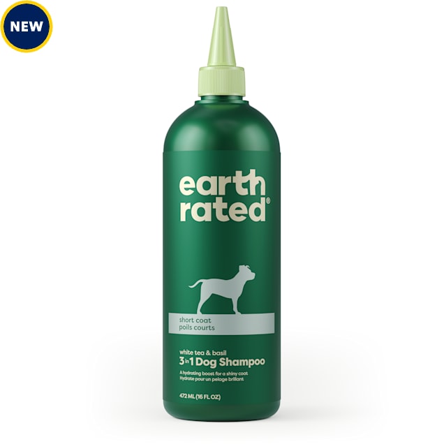 Earth Rated White Tea Basil 3 in 1 Short Coat Dog Shampoo 16 fl. oz