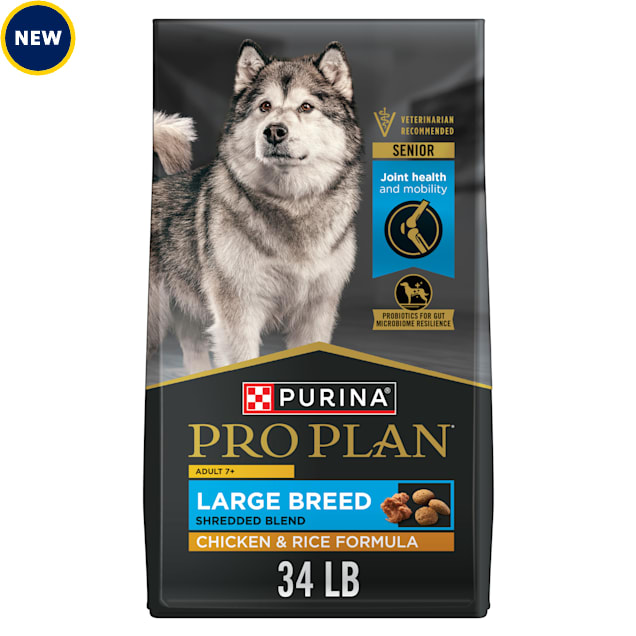 Purina Pro Plan Complete Essentials Large Breed Adult 7 Plus Shredded Blend Chicken & Rice Formula Senior Dry Dog Food, 34 lbs. - Carousel image #1