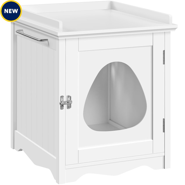 Topeakmart Hidden Washroom Cat Litter Box, 19" L X 21" W X 23" H, White - Carousel image #1