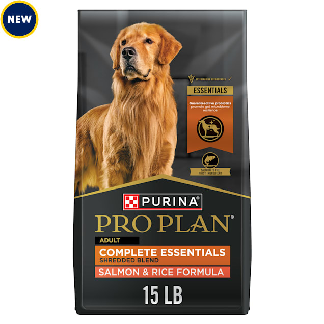 Purina Pro Plan Complete Essentials Shredded Blend Salmon and Rice Formula with Probiotics Dry Dog Food 15 lbs. Petco