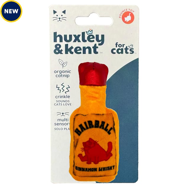 Huxley & Kent Hairball Whiskey Plush Catnip Cat Toy, Small - Carousel image #1