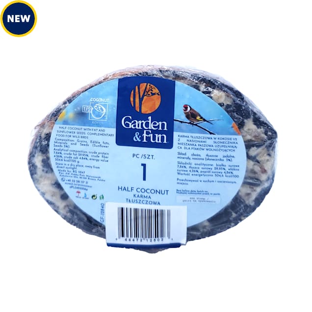 A&E Cage Company Garden & Fun Half Coconut with Suet and Black Oil Sunflower - Carousel image #1